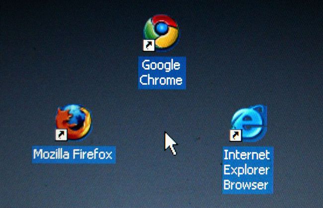 Iconos del escritorio del navegador: Firefox, Chrome, Internet Explorer