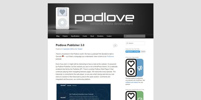 เว็บไซต์ Podlove