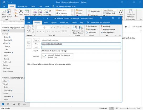 Outlook 2016 neue Weiterleitungsnachricht mit E-Mail als Anhang