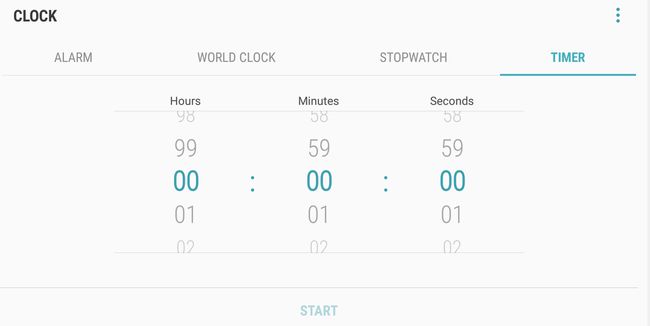 Екран с таймер в приложението Clock на Samsung.