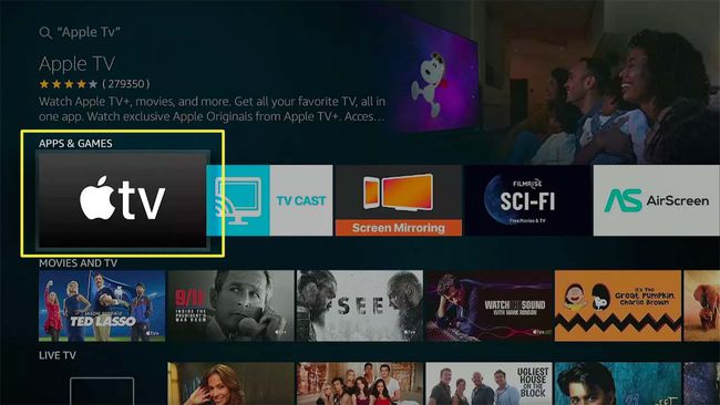 Apple TV ถูกเน้นในผลการค้นหา Fire TV