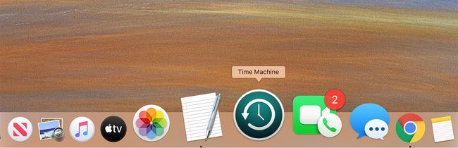 TimeMachineアイコン付きのMacドック