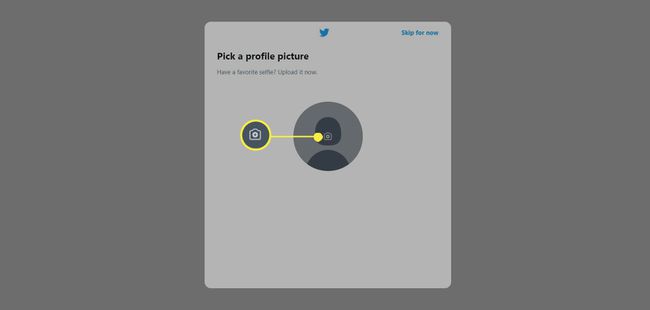 Twitter - laddar upp profilbild - klicka på kameraikonen