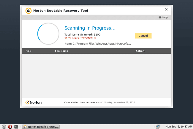 Norton Bootable Recovery Tool escanea la computadora en busca de amenazas