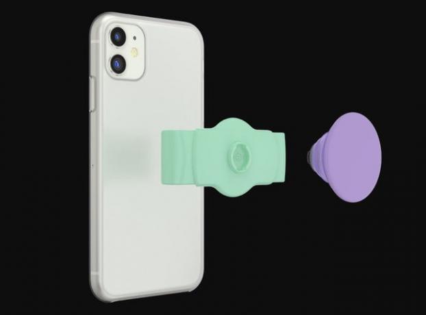 Το PopSocket Slide Stretch, το οποίο δεν χρησιμοποιεί κόλλα ή μαγνητισμό.