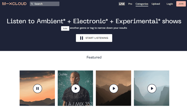 Mixcloud ambientní elektronické experimentální show