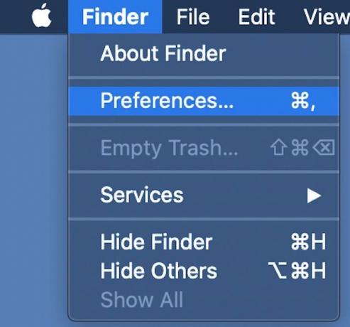 macOSCatalinaでFinder設定にアクセスする