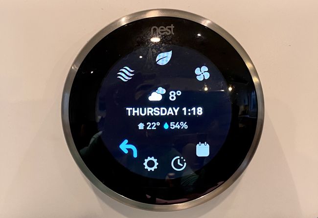 Il menu del termostato Nest.