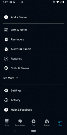 Vaardigheden en games gemarkeerd in de Alexa-app.