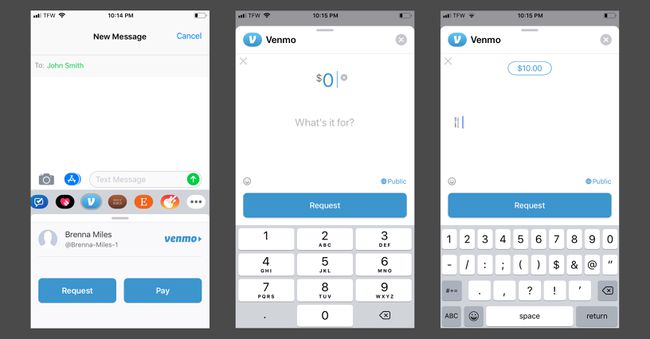 Verwenden der Venmo iMessage-App, um Bargeld anzufordern