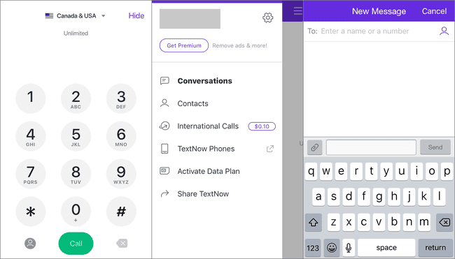 TextNow kostenlose WLAN-Anruf-App