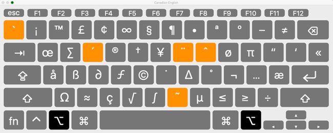 Keyboard Viewer Mac iOS - Option ღილაკი დაჭერილია