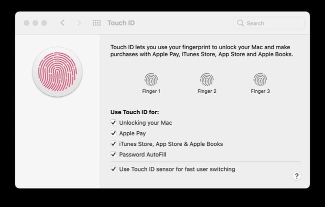 Touch ID-indstillinger på macOS ved hjælp af Magic Keyboard med Touch ID
