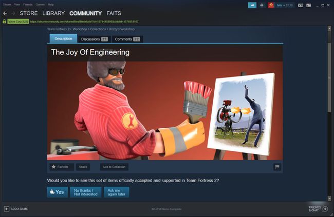 Um item na Oficina Steam