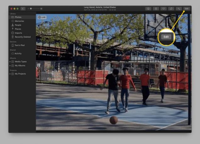 Bearbeiten-Schaltfläche in Fotos für macOS