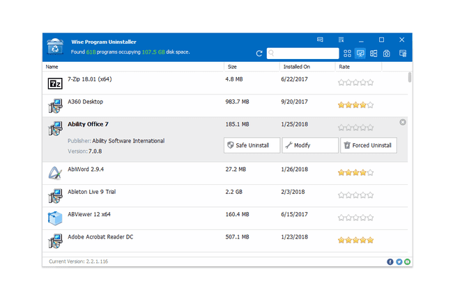Wise Program Uninstaller v2.2.1.116 ve Windows 10