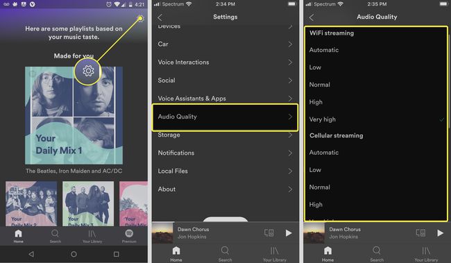 Spotify iPhone เพิ่มคุณภาพเสียง