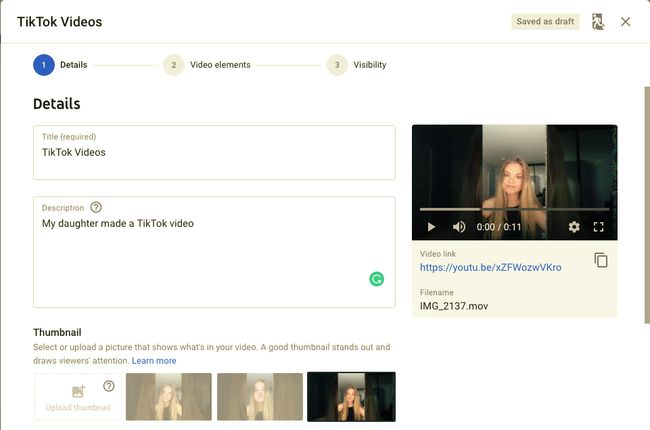 Voeg een titel, beschrijving en thumbnail toe voor je YouTube-video