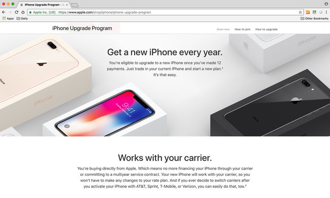 AppleiPhoneアップグレードプログラムのスクリーンショット