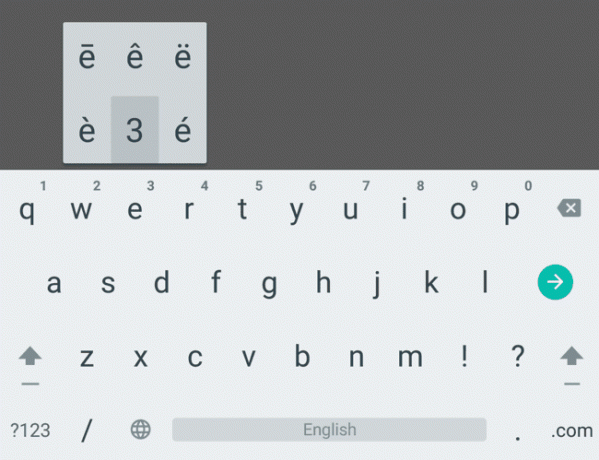 Dlouhým stisknutím zobrazíte znaky s diakritikou na mobilním zařízení Android