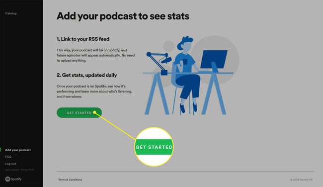 Soumettre un podcast sur le site Spotify for Podcasters.