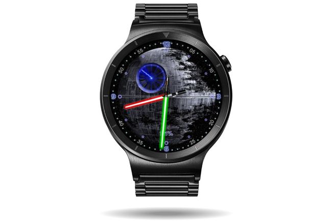 Death Star-wijzerplaat op een Samsung Galaxy-horloge