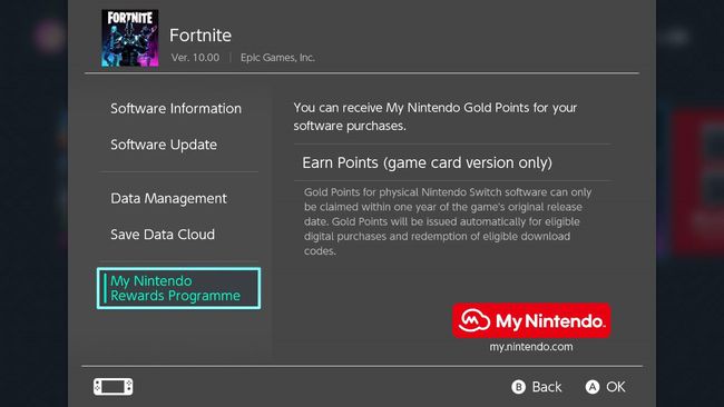 Setările jocului Nintendo Switch pentru Fortnite.
