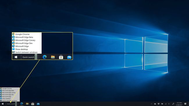 Windows 10에서 복원된 빠른 실행 메뉴.