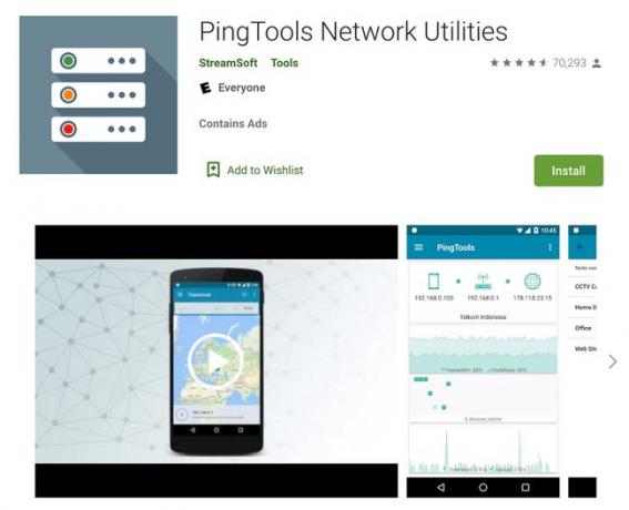 Utilidades de red de PingTools para teléfonos Android