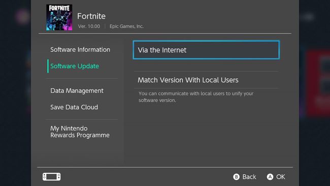 Setările jocului Nintendo Switch pentru Fortnite.