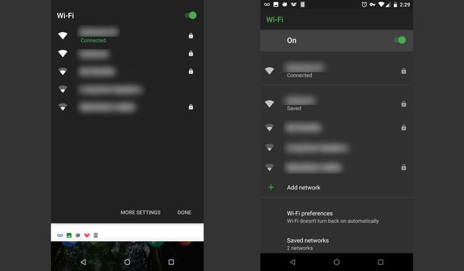 Setări rapide Android WiFi