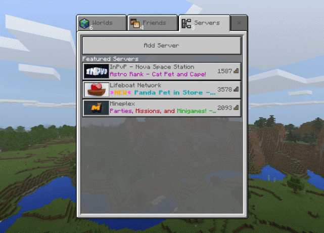 Çok oyunculu olarak oynarken Minecraft sunucu ekle ekranının ekran görüntüsü