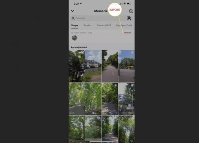 Importar en Snapchat Memories en iOS
