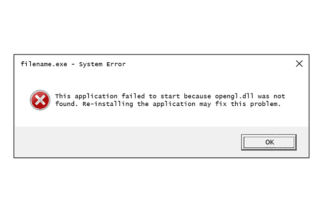 chybová zpráva opengl DLL v systému Windows