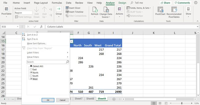 Zeigen, wie man Pivot-Tabellendaten in Excel filtert