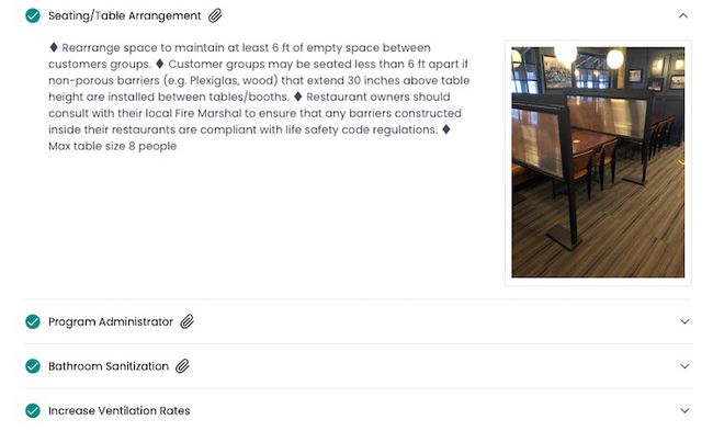 COVID安全性の実装を示すDineSafeのレストランのプロファイル