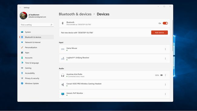 Windows Bluetooth 장치에서 강조 표시된 장치를 추가합니다.