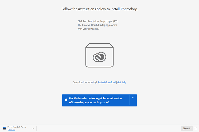 Photoshop-Downloadseite installieren