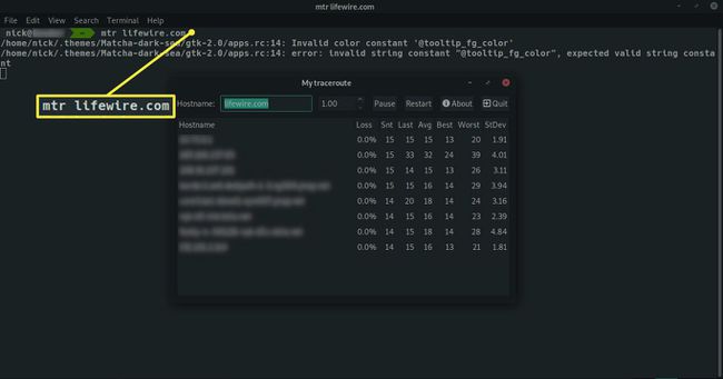 Трассировка Linux MTR на сайт