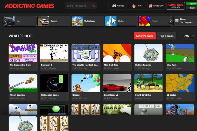 Trendy bezplatných online her na Addicting Games