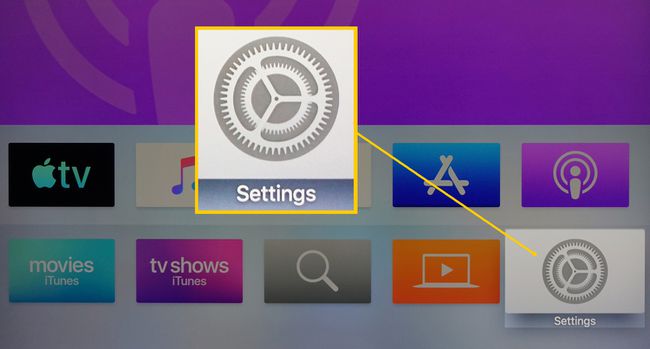 صفحة Apple TV الرئيسية - الإعدادات مُحددة