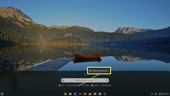 צילום מסך של משגר Minecraft ב-Chromebook.