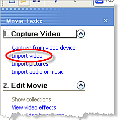 Video klipleri Windows Movie Maker'a içe aktarın