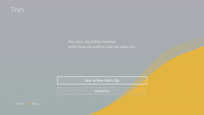 PS4 클립 저장 옵션의 스크린샷.