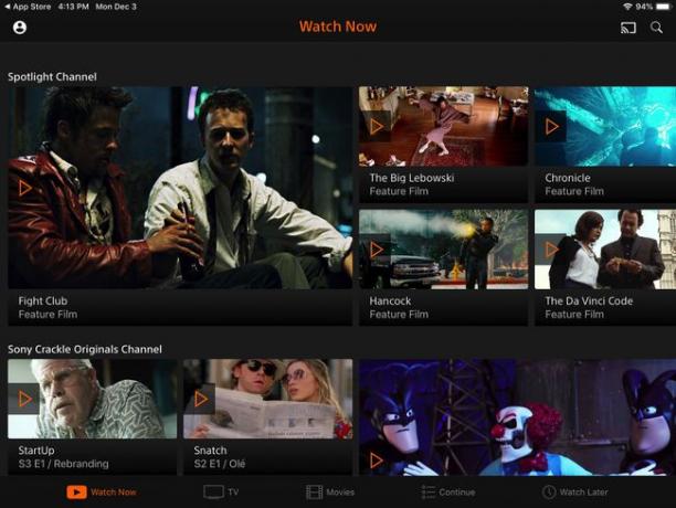 لقطة شاشة لتطبيق Sony Crackle