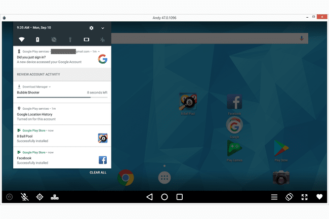Emulator Android Andy untuk Windows