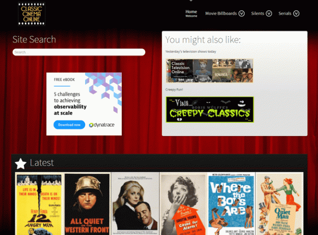 หน้าแรกของ Classic Cinema Online