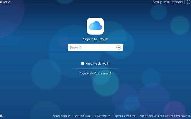 Faça login na página da web do iCloud