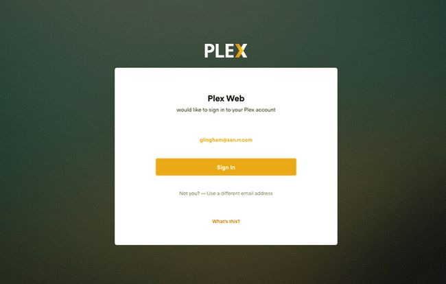 Plexアカウントにサインインするように求められます