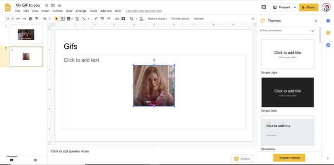 การเพิ่ม GIF ลงใน Google สไลด์